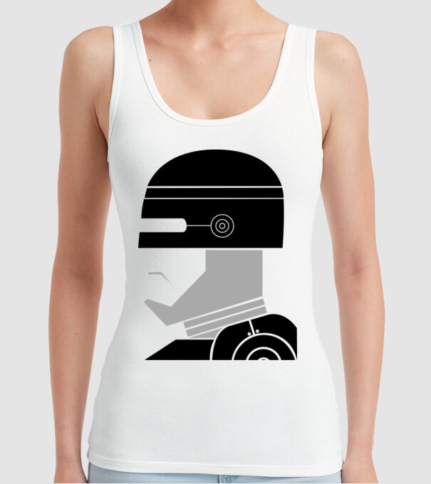 Robocop model alb pe tricou