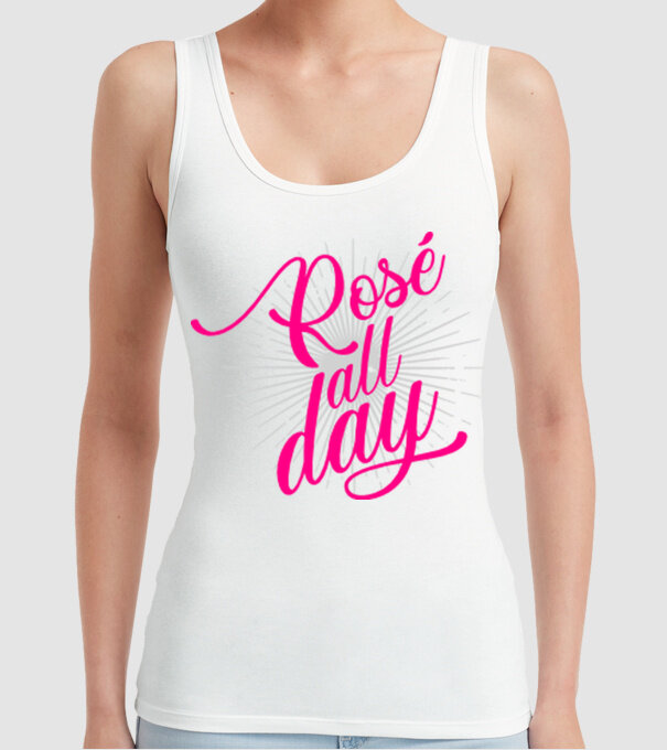 Rosé all day model alb pe tricou