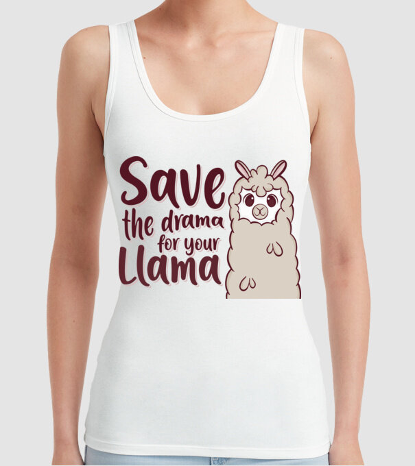 Save the drama from the llama model alb pe tricou