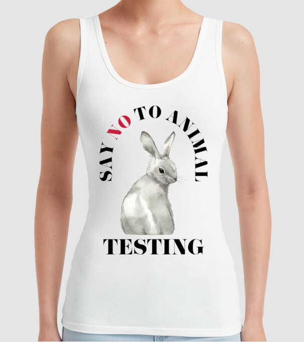 Say NO to animal testing model alb pe tricou