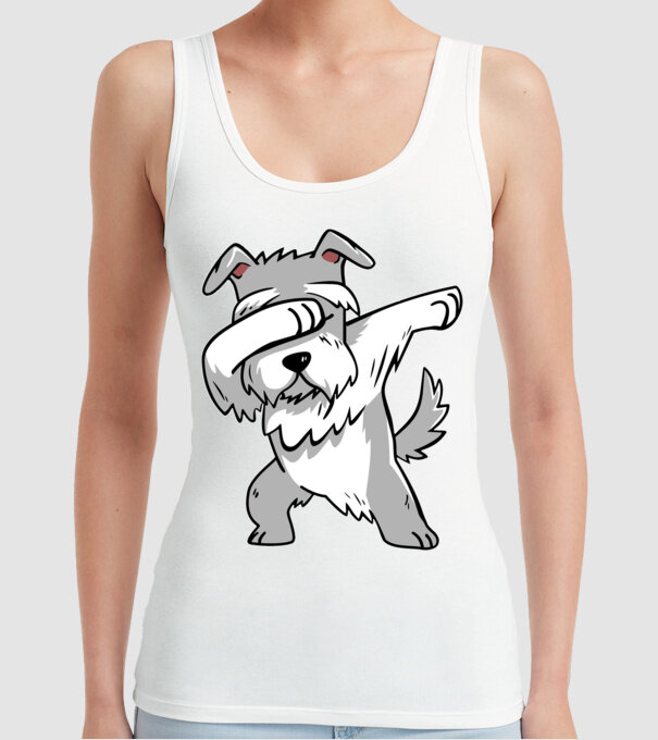 Schnauzer DAB model alb pe tricou