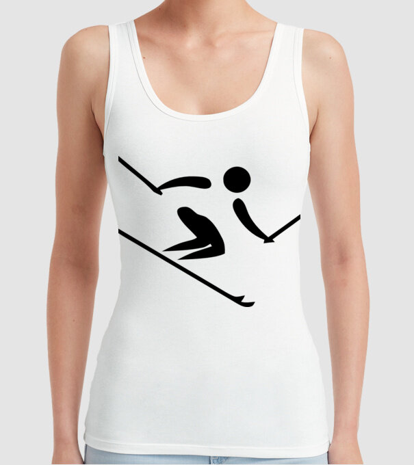 Schi model alb pe tricou