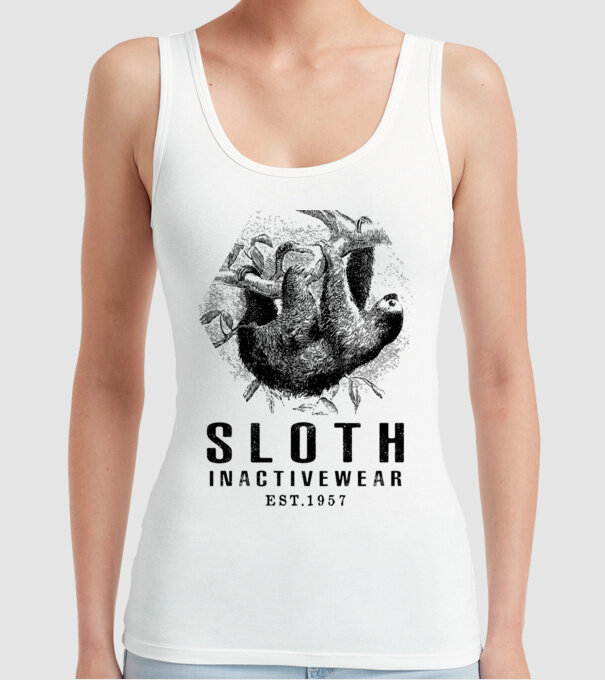 SLOTH inactive drk model alb pe tricou