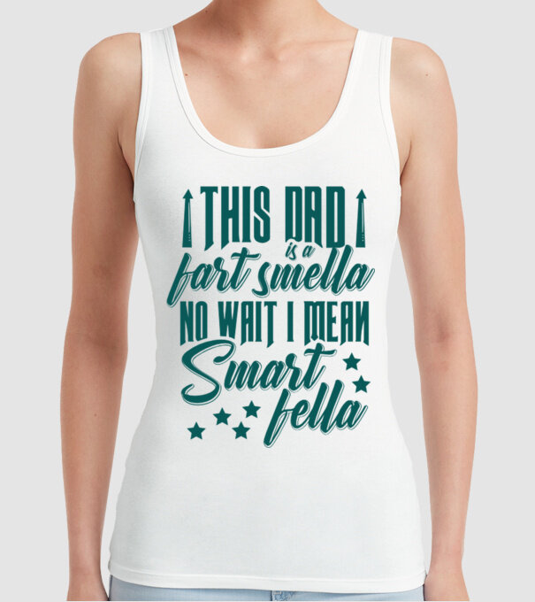 Smart fella dad model alb pe tricou