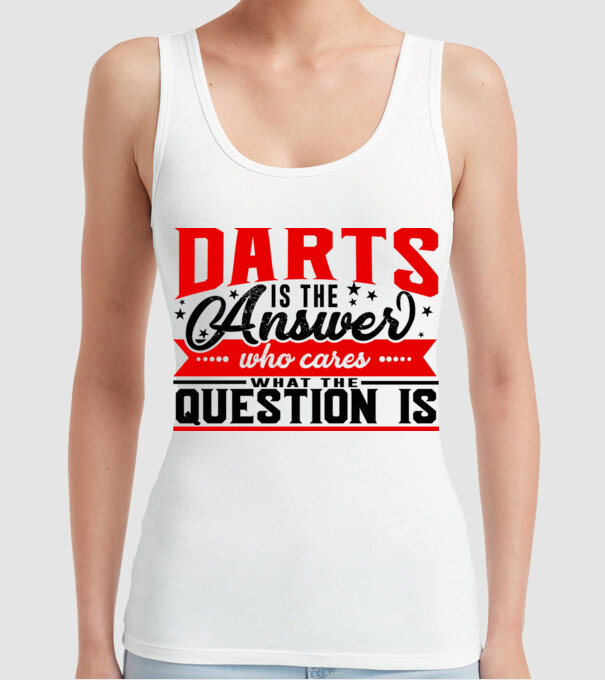 Sport is the answer DARTS model alb pe tricou