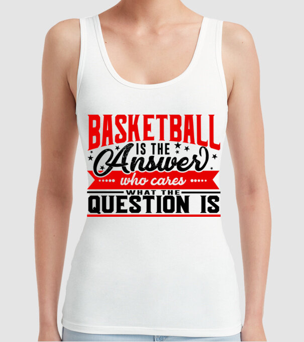 Sport is the answer BASCHETBALIST model alb pe tricou