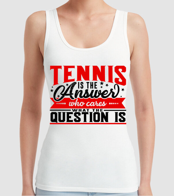 Sport is the answer JUCĂTOR TENIS model alb pe tricou