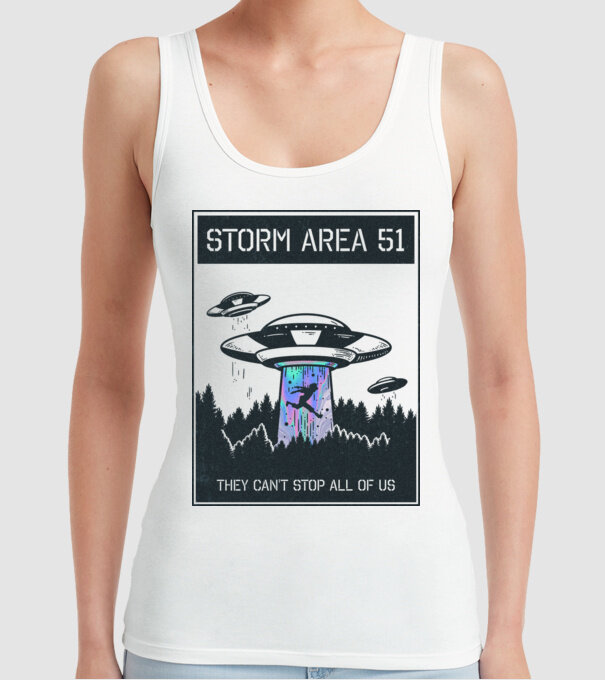 'Storm area 51 - They can''t stop all of us dark' model alb pe tricou