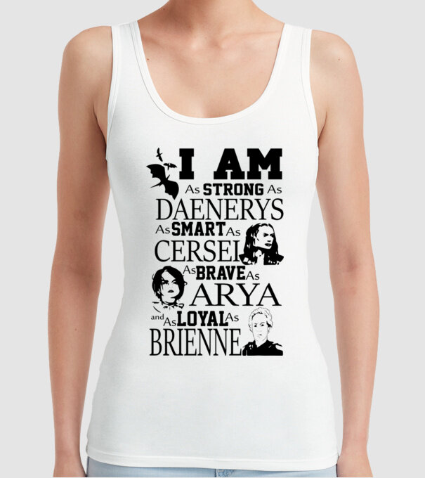 Strong as Daenerys model alb pe tricou