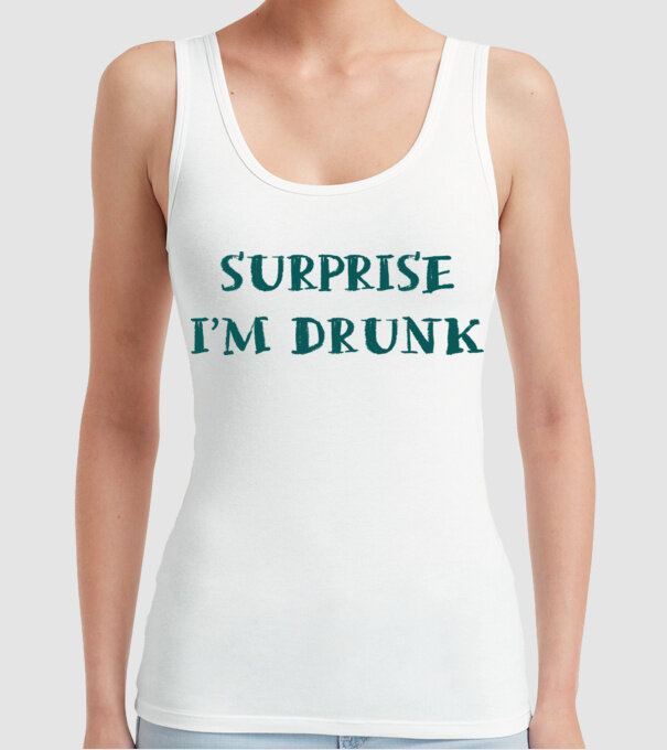 Surprise im drunk model alb pe tricou