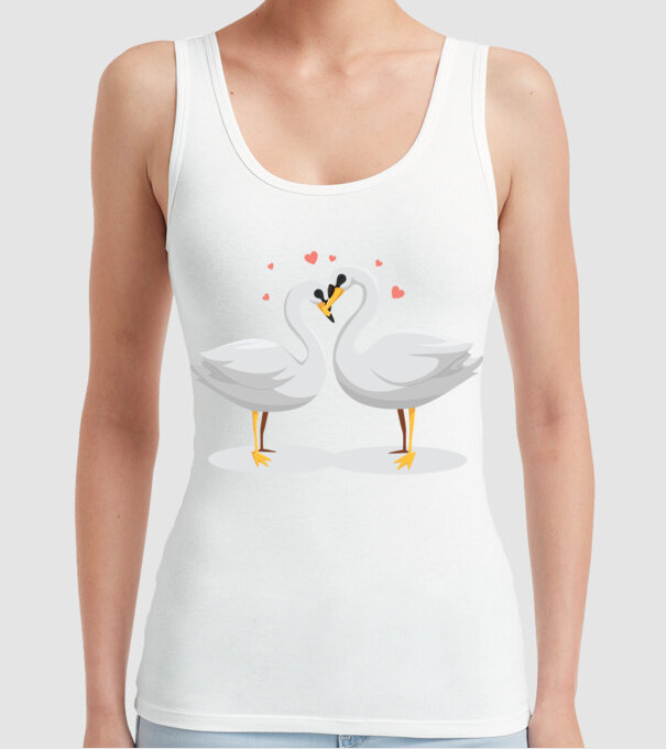 LEBEDE ÎNDRĂGOSTITE model alb pe tricou