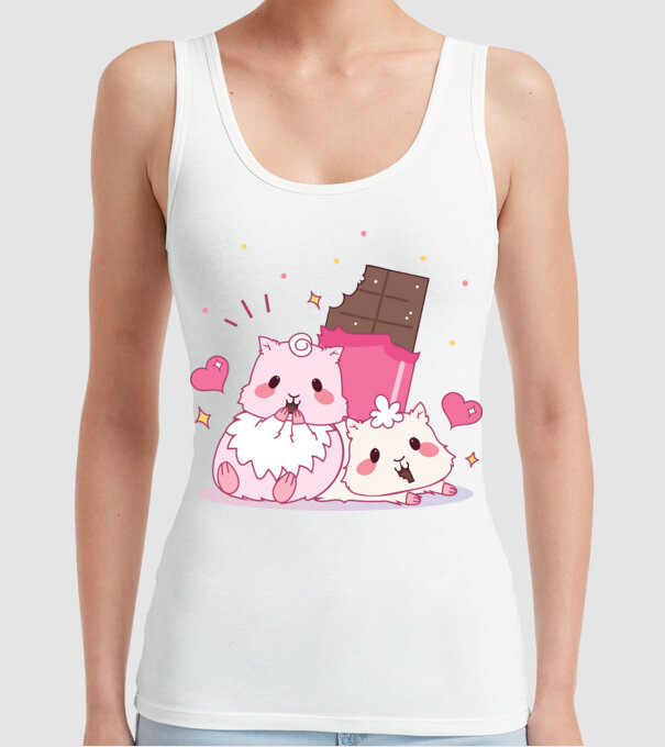 HAMSTERI ÎNDRĂGOSTIȚI 2 model alb pe tricou