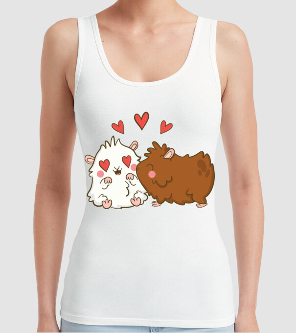 HAMSTERI ÎNDRĂGOSTIȚI model alb pe tricou