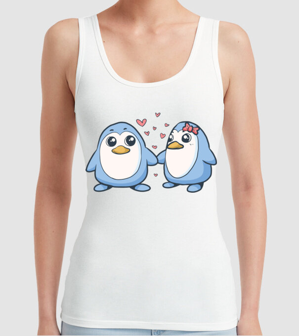 PINGUIN ÎNDRĂGOSTIT 2 model alb pe tricou