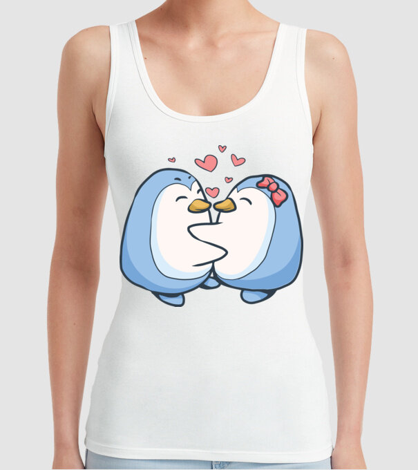 PINGUIN ÎNDRĂGOSTIT 3 model alb pe tricou