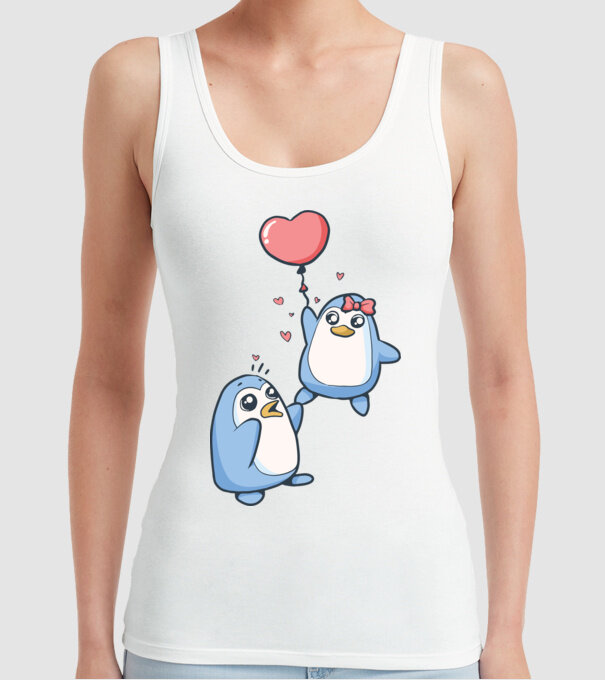 PINGUIN ÎNDRĂGOSTIT 4 model alb pe tricou
