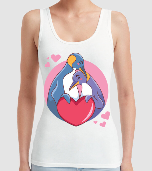 PINGUIN ÎNDRĂGOSTIT 5 model alb pe tricou