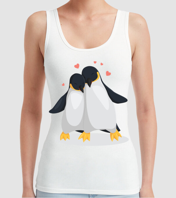 PINGUINI ÎNDRĂGOSTIȚI 8 model alb pe tricou