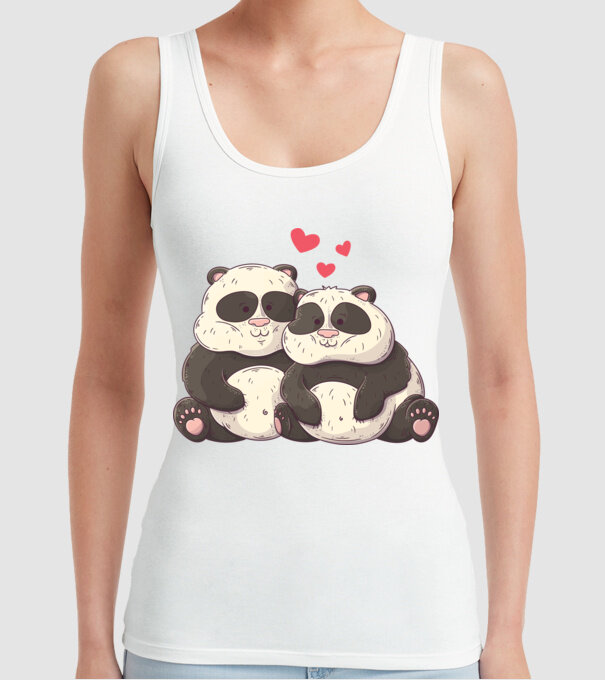 URȘI PANDA DOLOFANI ÎNDRĂGOSTIȚI model alb pe tricou