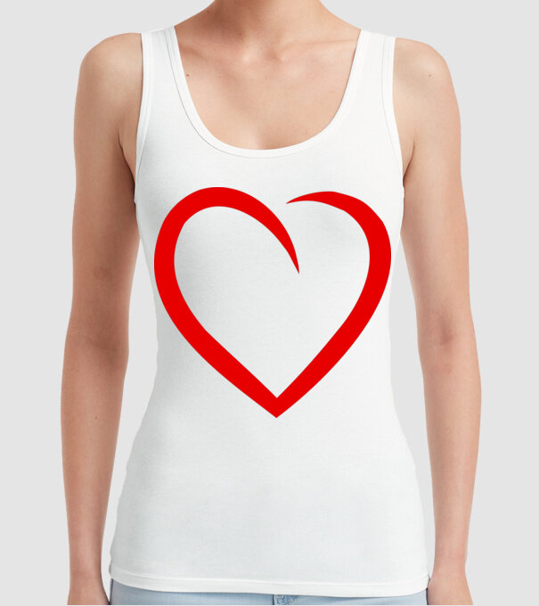 Szív model alb pe tricou