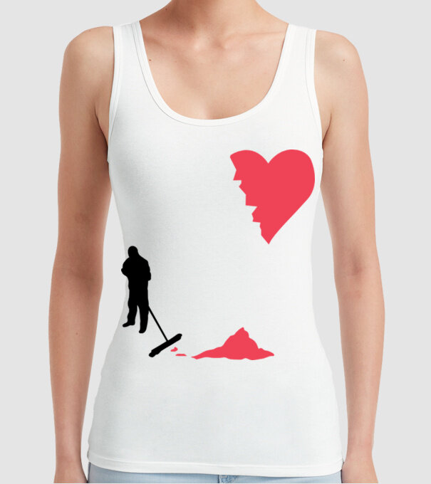 Curățător de inimi model alb pe tricou