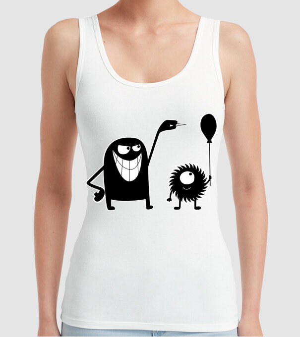 Szornyelde - Balon model alb pe tricou