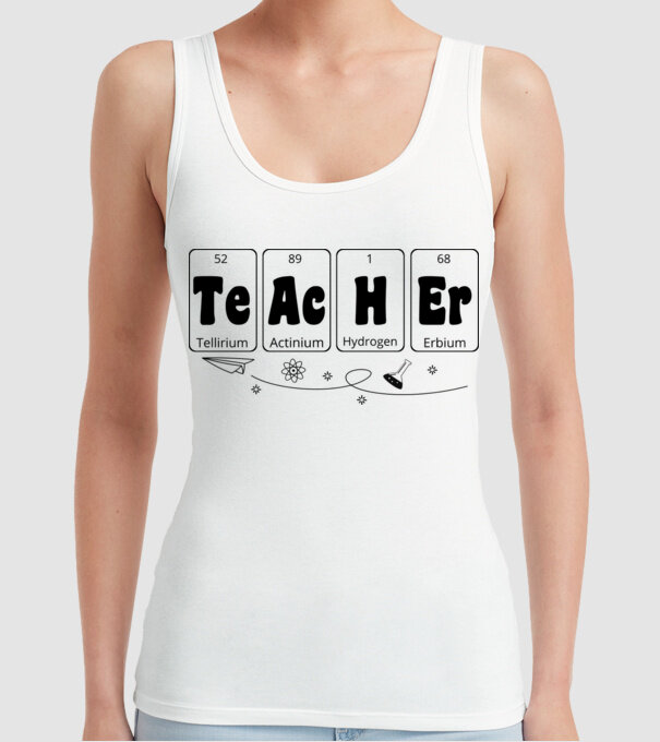 Teacher periodic model alb pe tricou