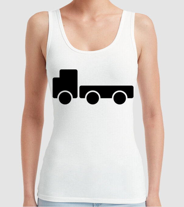 Camion model alb pe tricou