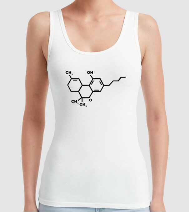 THC model alb pe tricou