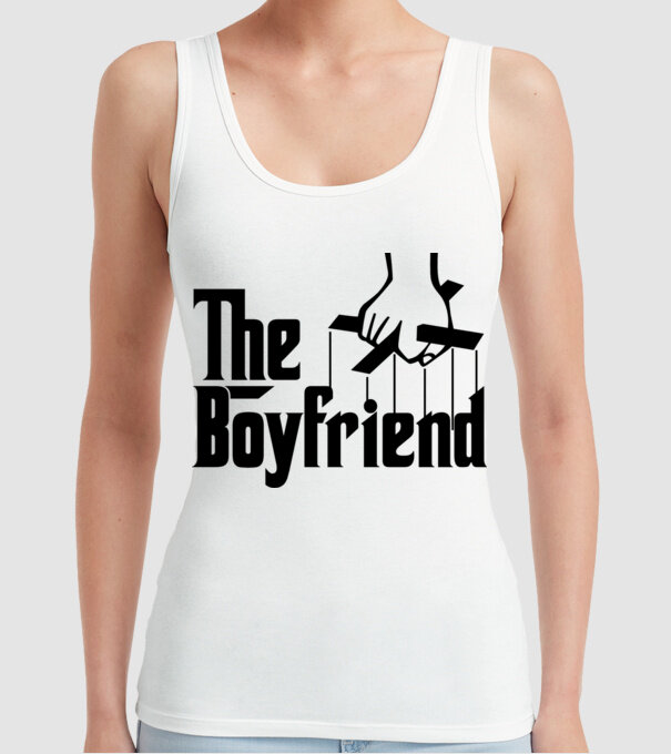 The Boyfriend model alb pe tricou