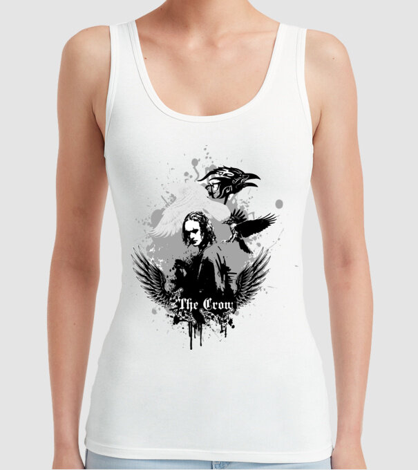 The Crow model alb pe tricou