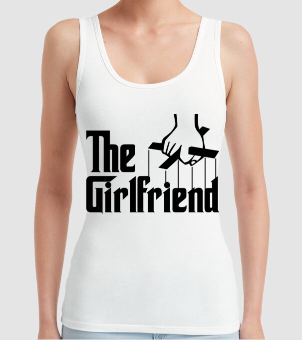 The girlfriend model alb pe tricou