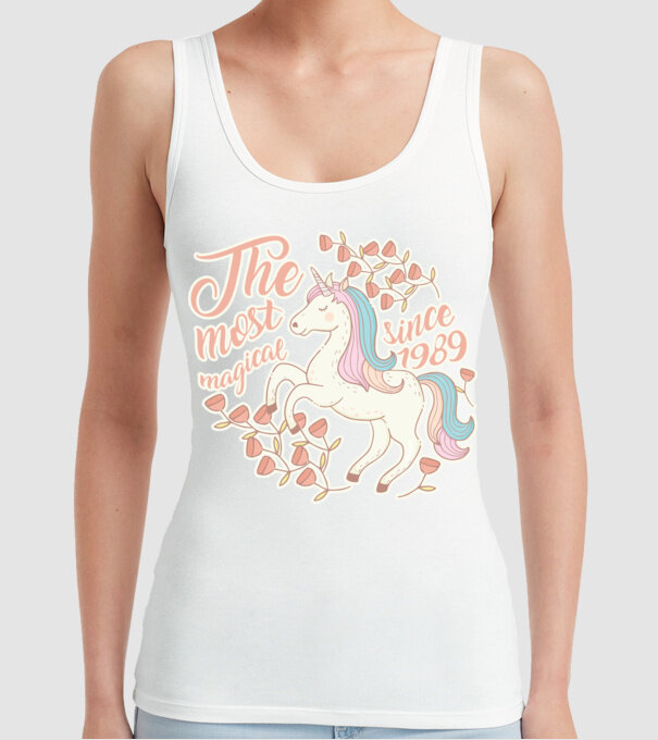 The most magical unicorn 1989 model alb pe tricou