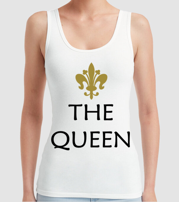 The Queen model alb pe tricou