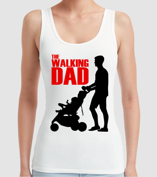 The Walking Dad model alb pe tricou
