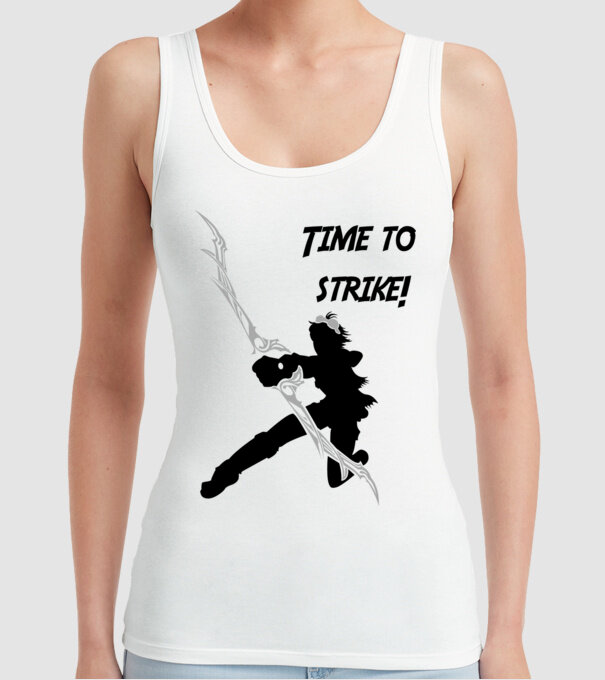Time to strike model alb pe tricou
