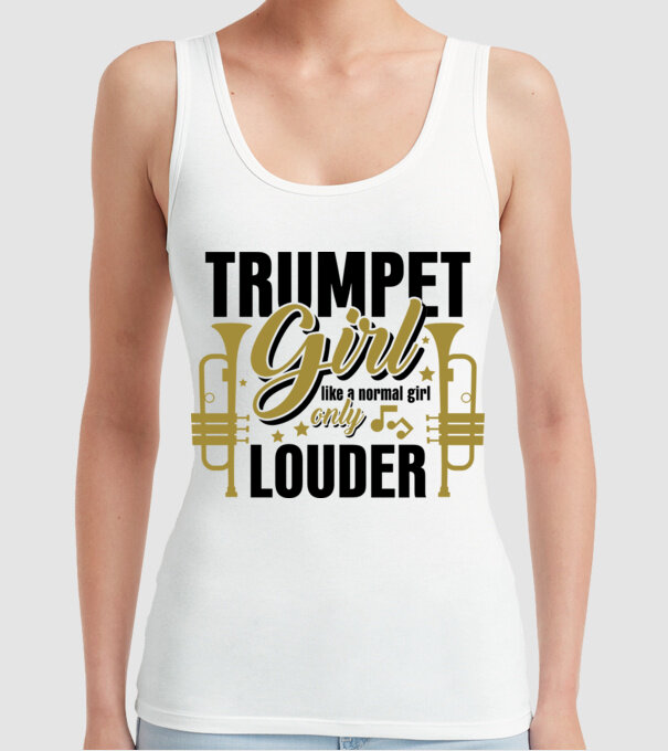 Trumpet girl model alb pe tricou
