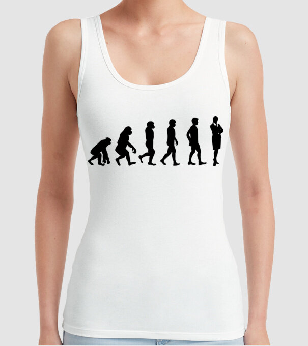 Evoluție femeie de afaceri model alb pe tricou