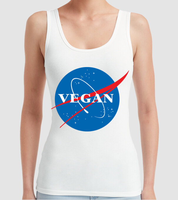 vegan nasa model alb pe tricou