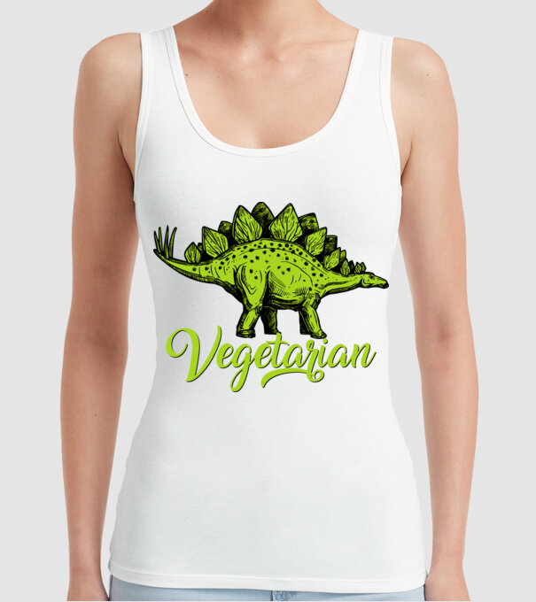 Vegetarian model alb pe tricou