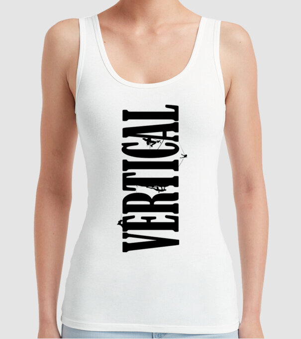 Vertical model alb pe tricou