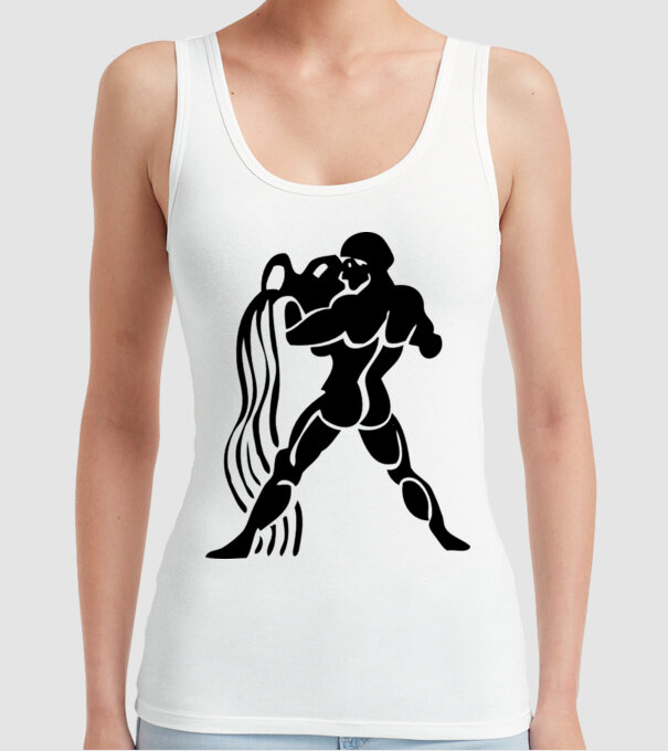 Aquarius Horoscope model alb pe tricou