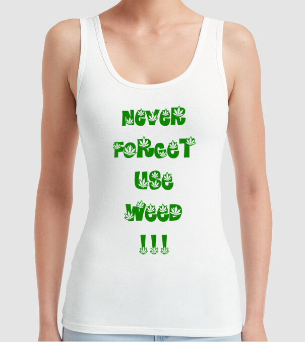 Weed model alb pe tricou
