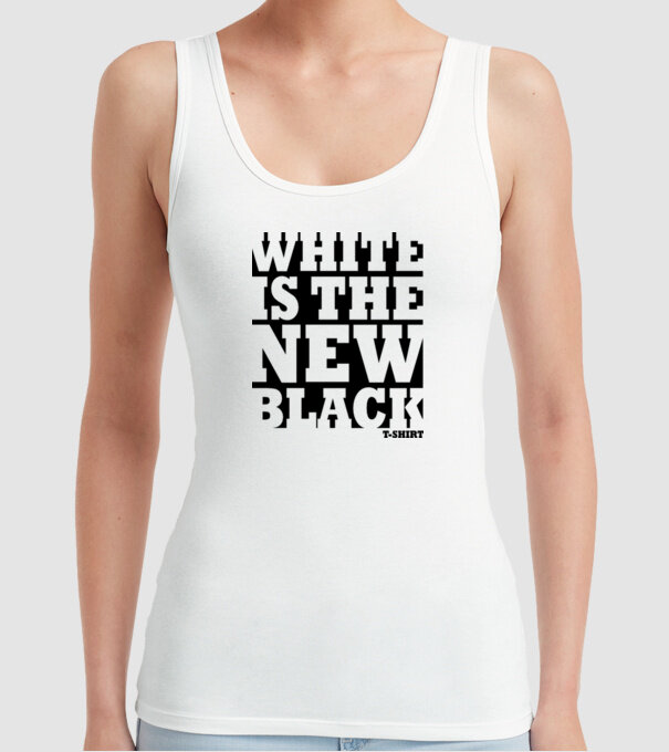 White is the new black model alb pe tricou