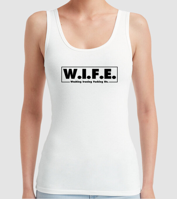WIFE 2 model alb pe tricou