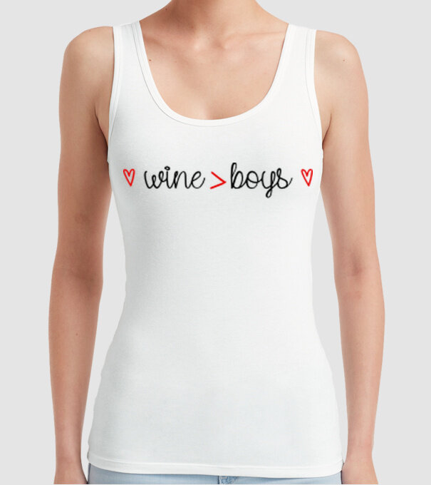 Wine and boys model alb pe tricou