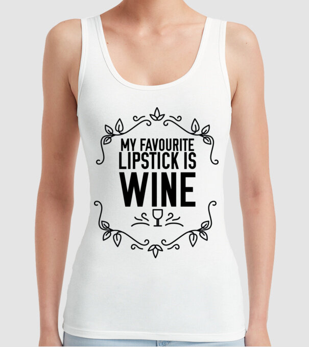 Wine tasting team Favourite lipsitck is wine model alb pe tricou