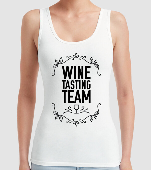 Wine tasting team Wine Tasting Team model alb pe tricou