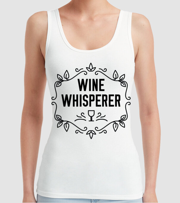 Wine tasting team Wine Whisperer model alb pe tricou