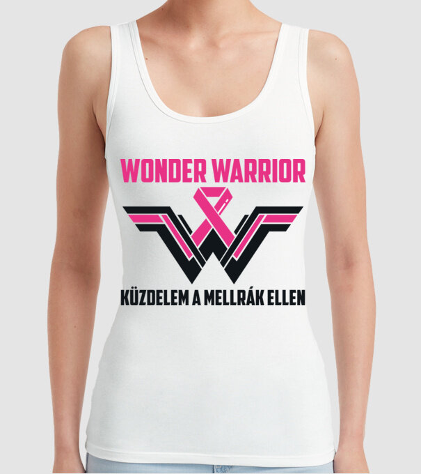 WONDER WARRIOR model alb pe tricou